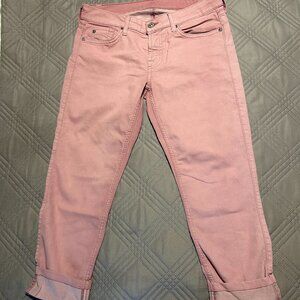 7 For All Mankind, The Cropped Skinny Jean- Pink, sz 29